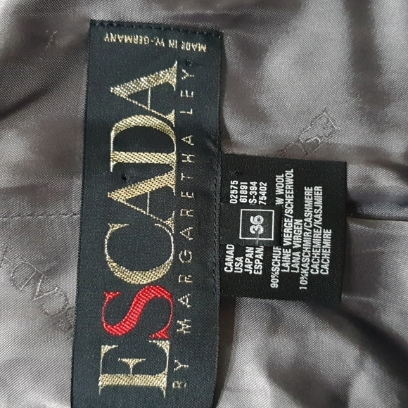 Vintage Escada Double Breasted Blended Cashmere Wool Coat - Picture 5 of 8